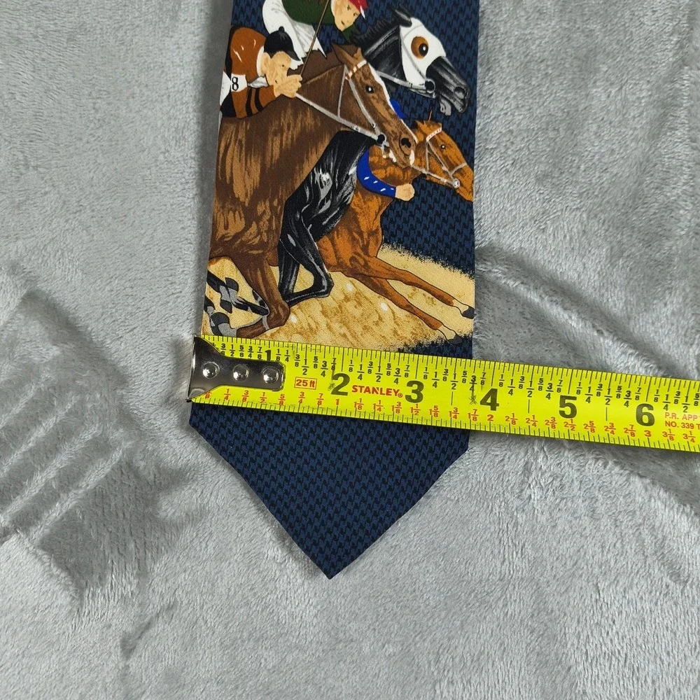 Vintage Horse Racing‎ Tie Mens Jockey The Saturday Evening Post Equestrian 90s